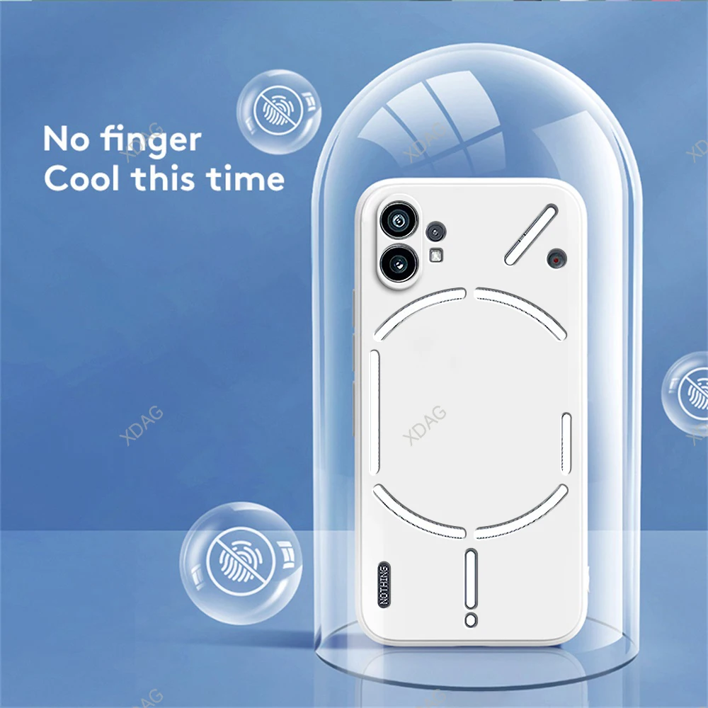 Lens Protection Phone Case for Nothing Phone (1) One 1 6.55" A063 Soft Plain Liquid Silicone Straight Edge Back Cover Candy Bags - imagen 3