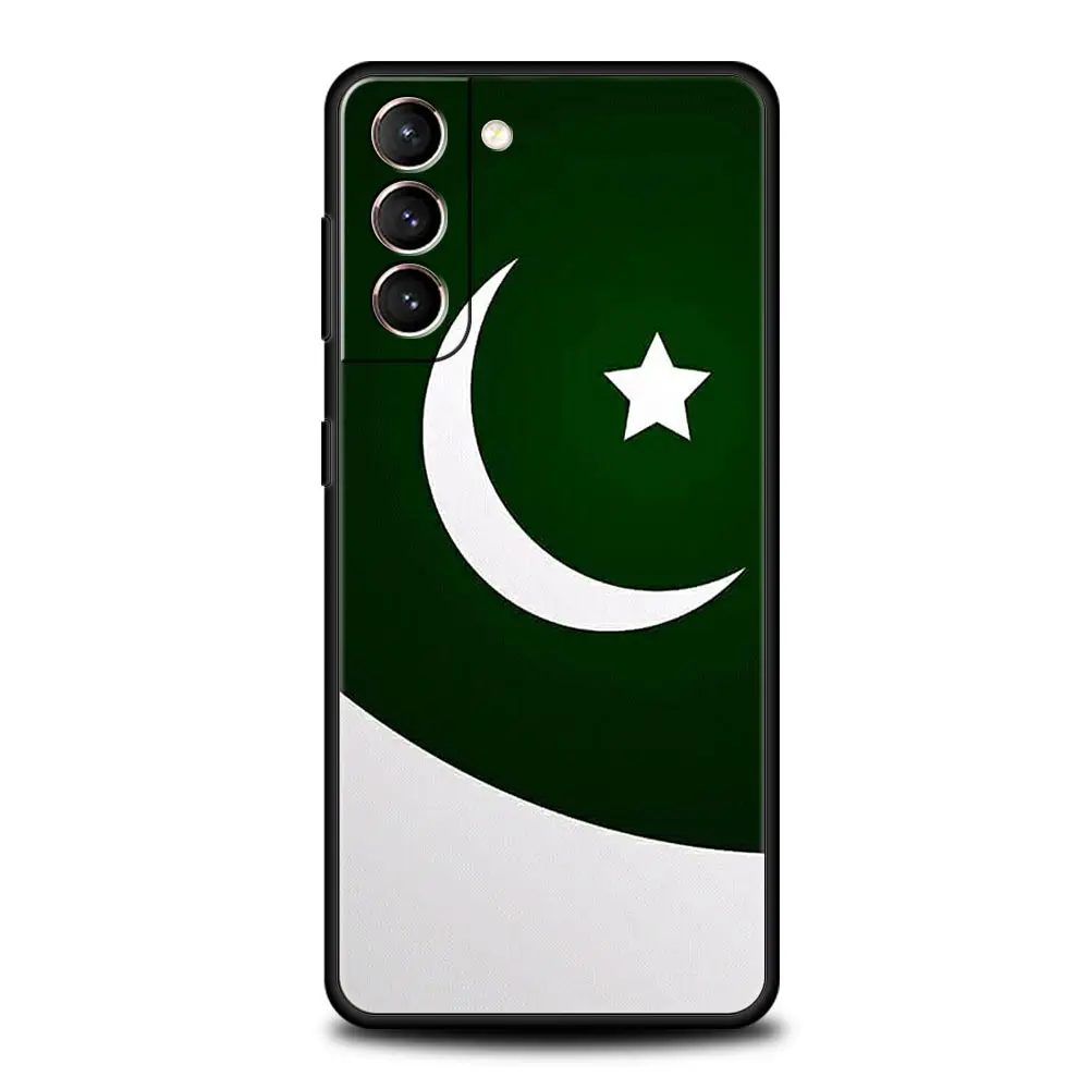 Funda de teléfono suave de TPU para Samsung Galaxy S25 S24 S23 S22 S21 Ultra S20 FE 5G S10 S10E Plus bandera de Pakistán cubierta negra - imagen 5