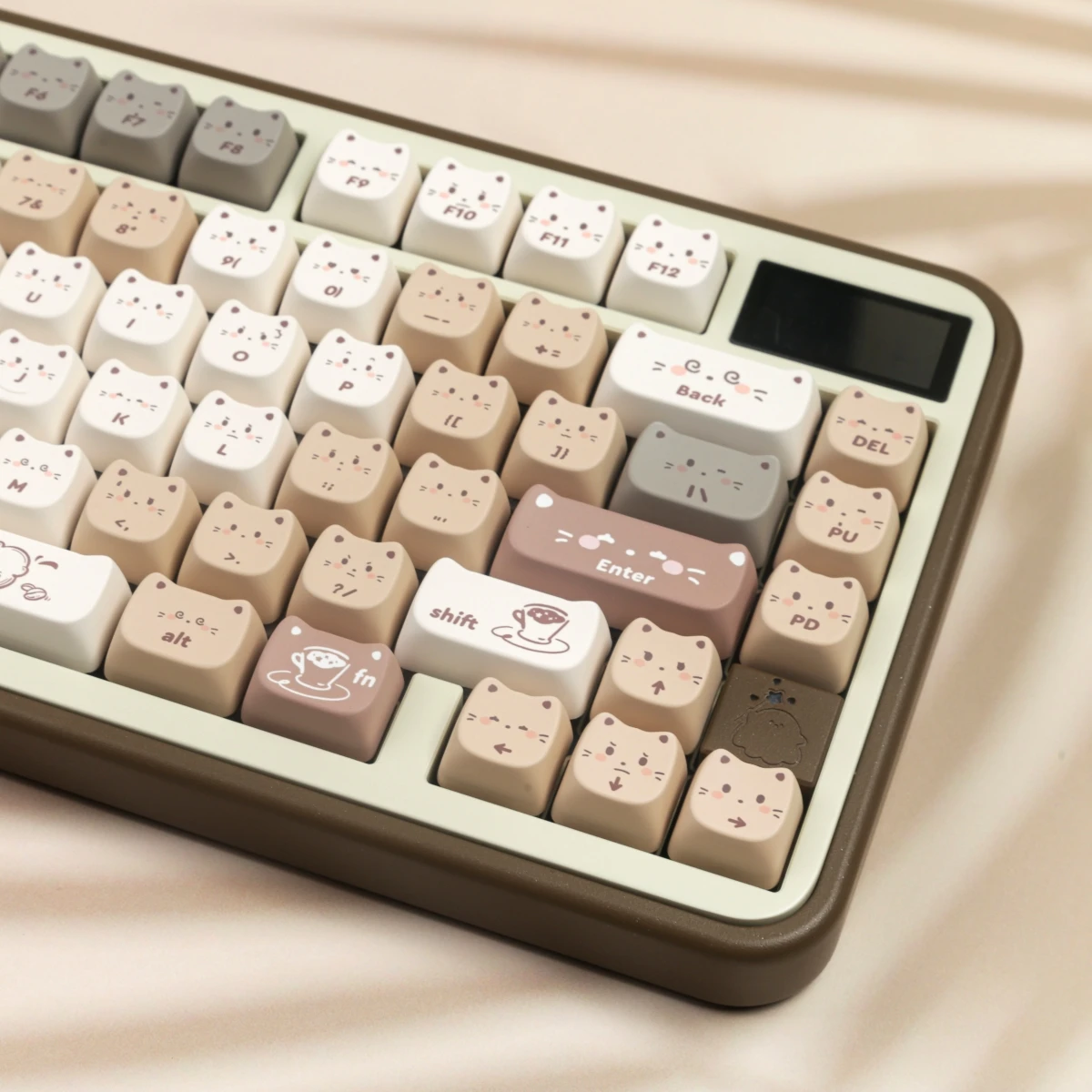MAO Keycaps Coffee Cat Dye-Sub Pbt Material de PC Lindo keycap para teclado mecánico Wooting Cat Ear - imagen 5