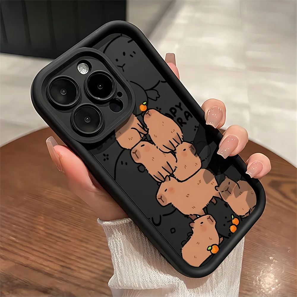 Nueva funda de teléfono bonita Capybaras para IPhone 17 16e 16 15 14 13 12 11 Air Pro Max Mini XR XS X 7 8 6 6s Plus, funda trasera suave de TPU - imagen 4