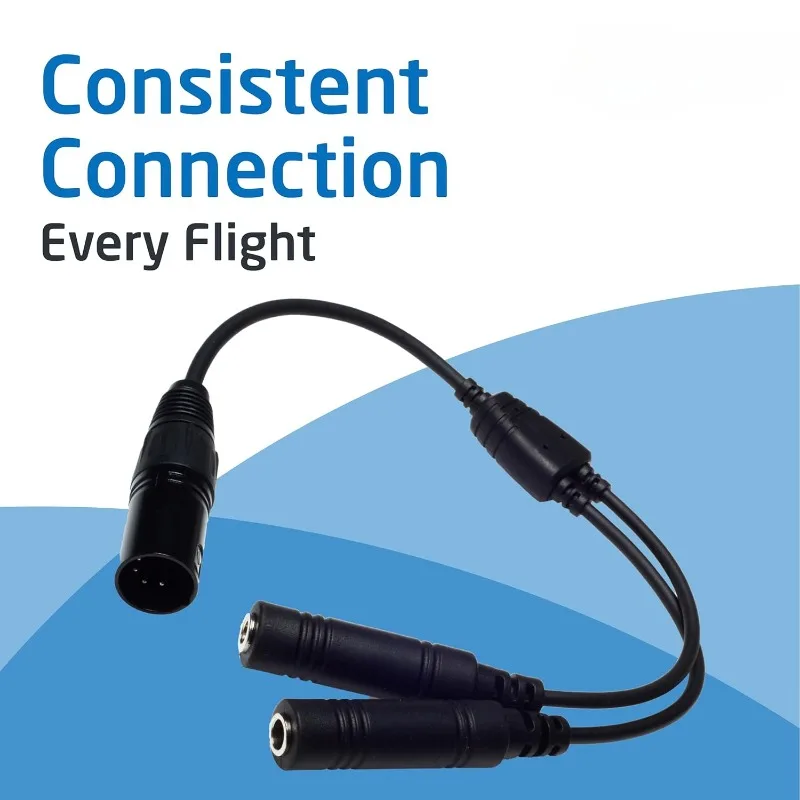 Adaptador de auriculares GA de doble enchufe a Airbus XLR: aviación general, conectores de.206” y.25” a conector hembra de auriculares XLR de 5 pines -5 pines XLR - imagen 4