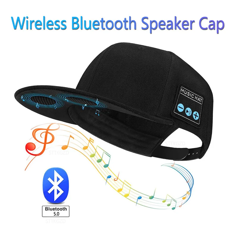 Gorro multifuncional para exteriores con altavoces Bluetooth, auriculares inalámbricos, gorra de béisbol de música ajustable desmontable, deportes para correr - imagen 2