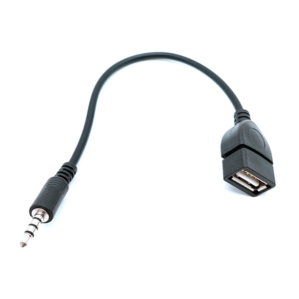 Venta caliente 3,5 mm macho a usb hembra cable adaptador audio aux Jack macho convertidor Cable de carga