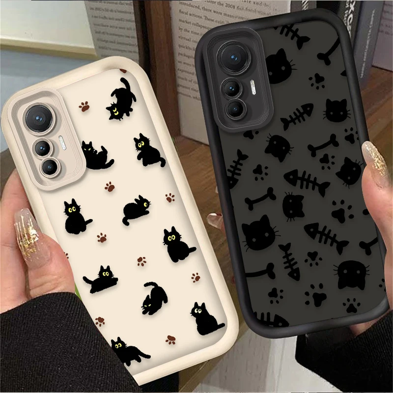 Funda blanda con diseño de gato negro para Xiaomi Poco C65 X7 X6 F6 F5 X5 X3 NFC F3 M6 Pro 4G Mi 13 12 11 Lite 5G 14 13T 12T 11T 14T Pro - imagen 2