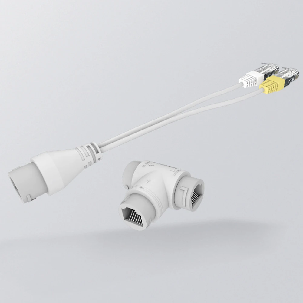 Conector de Cable de cámara POE, divisor 2 en 1 RJ45 de tres vías, IPC Dual, compatible con 4/8 núcleos para accesorios de instalación de cámara de seguridad - imagen 3