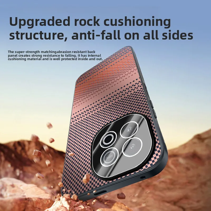 Funda a rayas Kevlar para VIVO IQOO Z10 Z9 Turbo Plus IQOO13, funda trasera de PC de lujo para lente IQOO Z10 Turbo Pro, protección completa - imagen 5