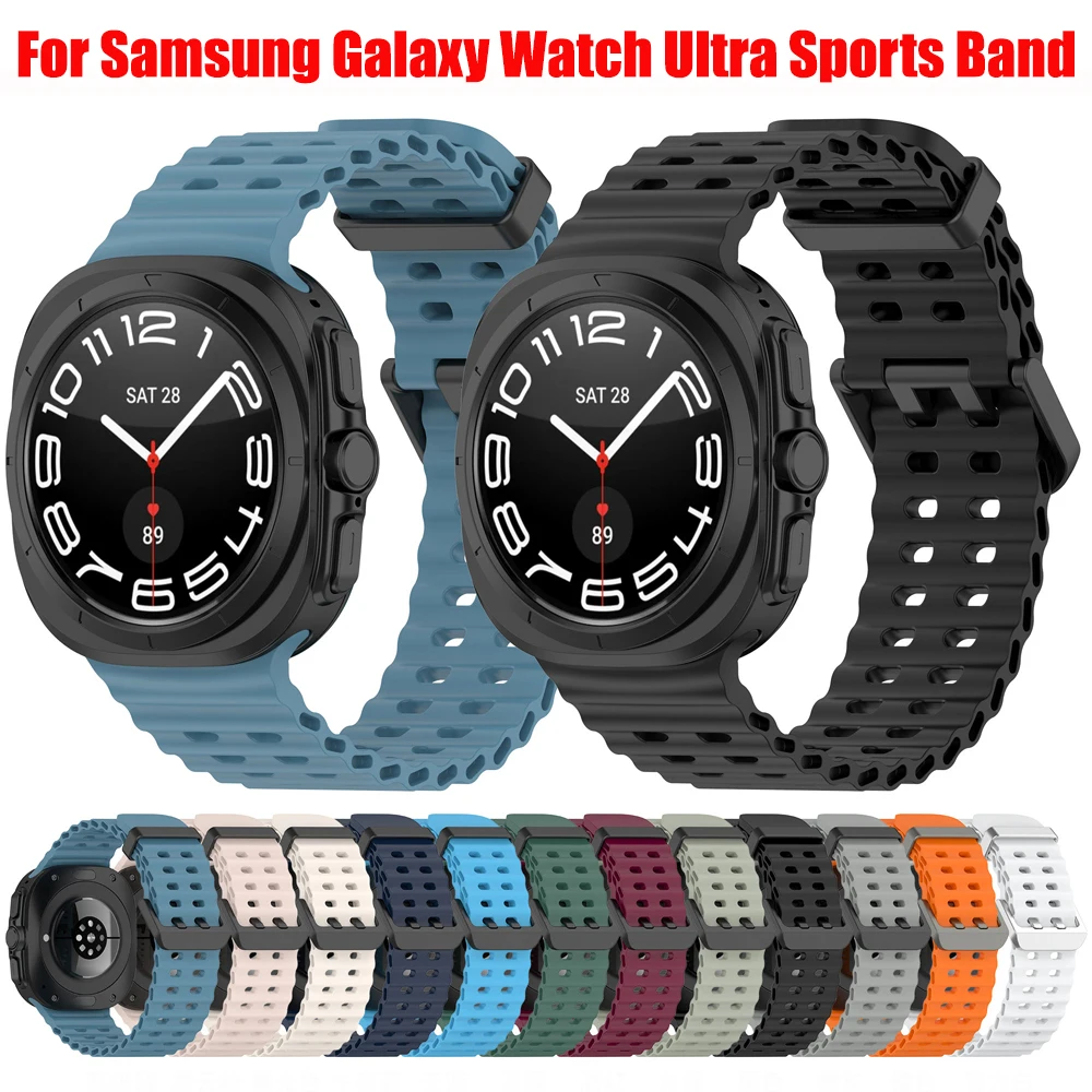 Correa de silicona deportiva para Samsung Galaxy Watch Ultra Band 7 Ultra 47mm, repuesto de pulsera, Correa SM-L705 transpirable