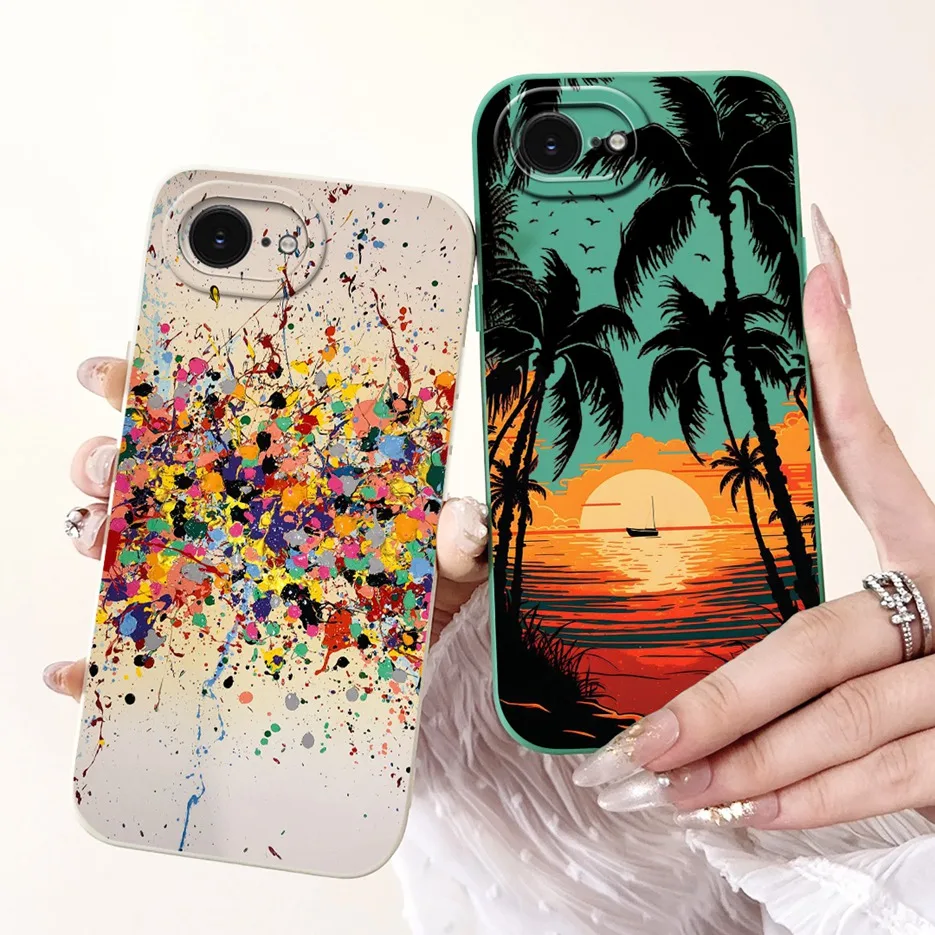Para Apple iPhone 16E funda única de dibujos animados funda de teléfono de silicona suave para iPhone SE 4 iPhoneSE 2025 iPhone16e funda trasera Coque - imagen 3