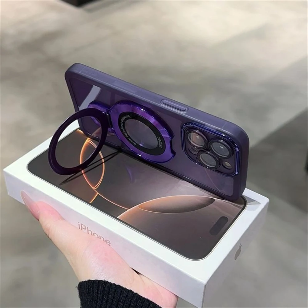 Funda de teléfono magnética con soporte de anillo para Samsung M16 M56 M15 M35 M55 M14 M34 M54 M13 M23 M33 M53 funda protectora transparente de silicona suave - imagen 5