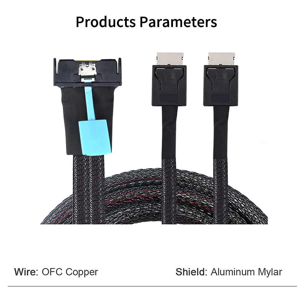 Cable adaptador Gen5 MCIO 8X 8I 74P a Dual Oculink SFF-8611 4I para servidor, Cable de transferencia de datos de alta velocidad - imagen 3