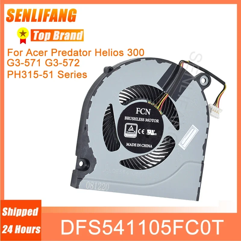 Ventilador de CPU para portátil Acer Predator Helios, refrigeración DFS541105FC0T, 300, G3-571, G3-572, serie PH315-51, DC5V, 0.5A