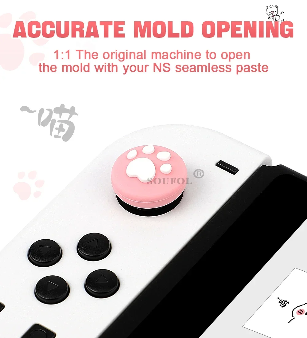 Tapas de agarre de silicona para mando de consola Joycon, tapa de mando para Switch Lite Oled, 4 Uds. - imagen 4