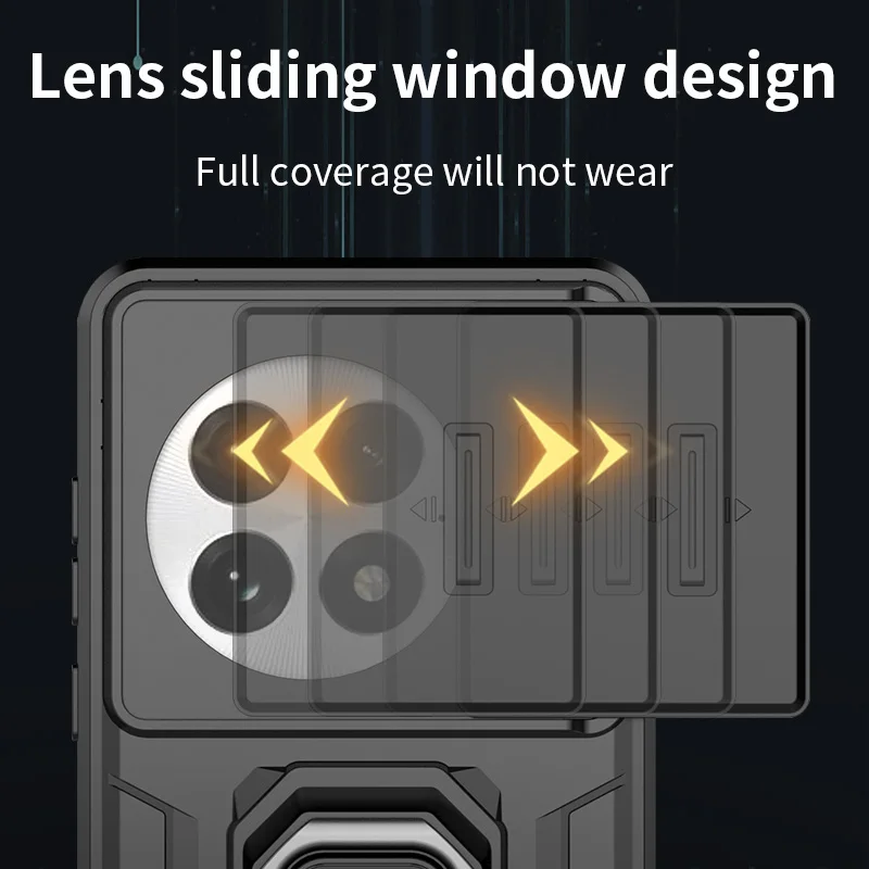 Para Oneplus 11 12 11R 12R 13 contraportada a prueba de golpes armadura anillo funda deslizante lente de cámara proteger soporte magnético fundas de teléfono - imagen 5