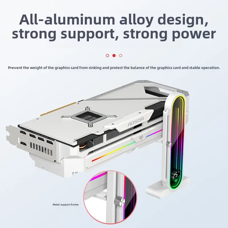 COOLMOON AOSOR GH3 Pro pantalla de temperatura soporte para tarjeta gráfica ordenador ARGB soporte de lente ajustable Vertical - imagen 3
