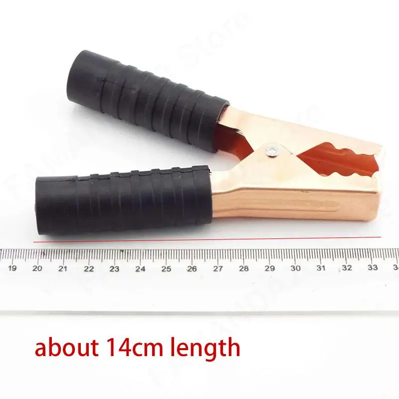Abrazaderas de batería de cocodrilo para coche, color rojo y negro, 200A, Clip de cocodrilo, conector de clavija de alimentación, 14cm m20 - imagen 4