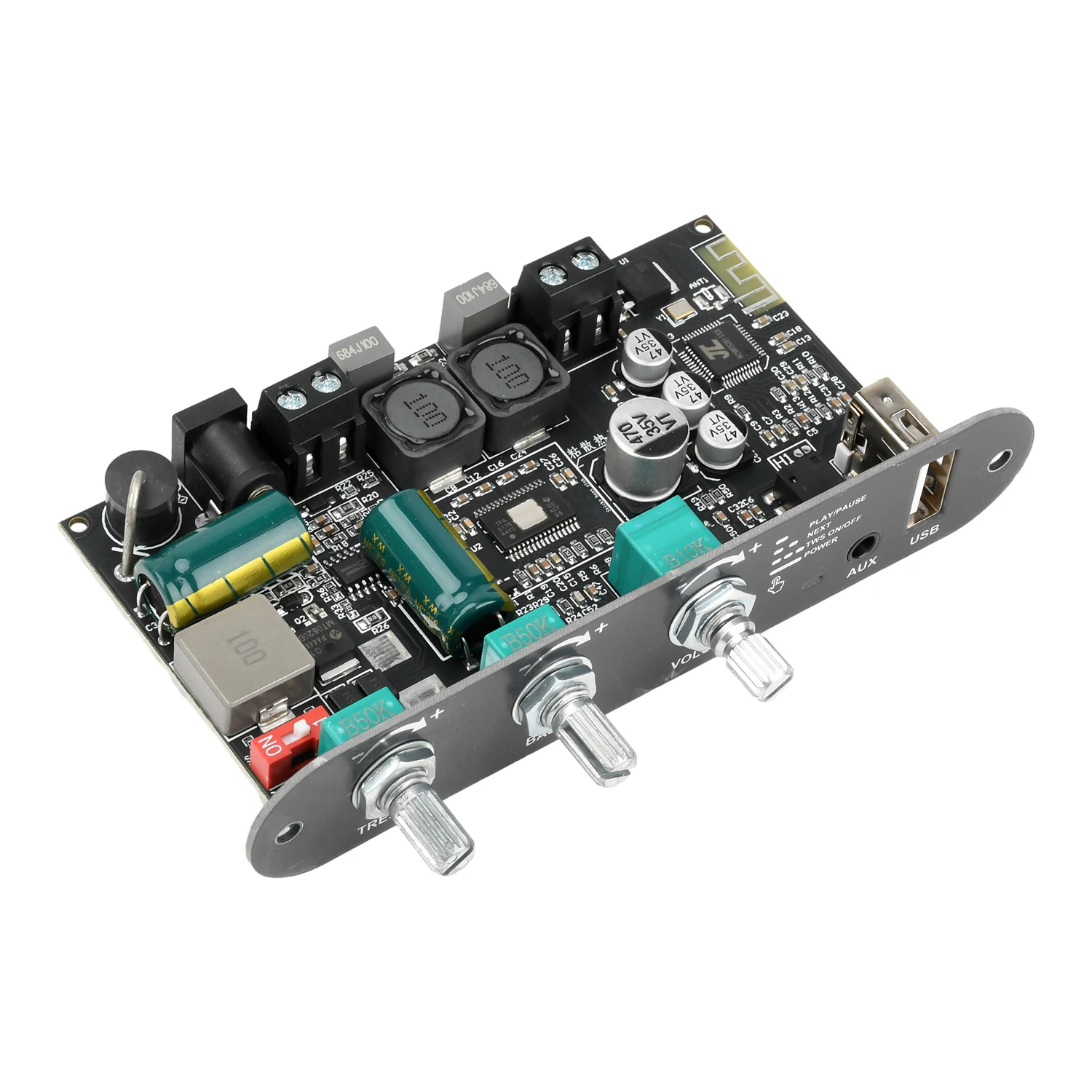 ZK-1001U DC 9-24V mono 100W BT módulo de placa amplificadora compatible con chip amplificador de aplicación TPA3116D2 enchufe hembra interfaz 5,5*2,1 - imagen 4