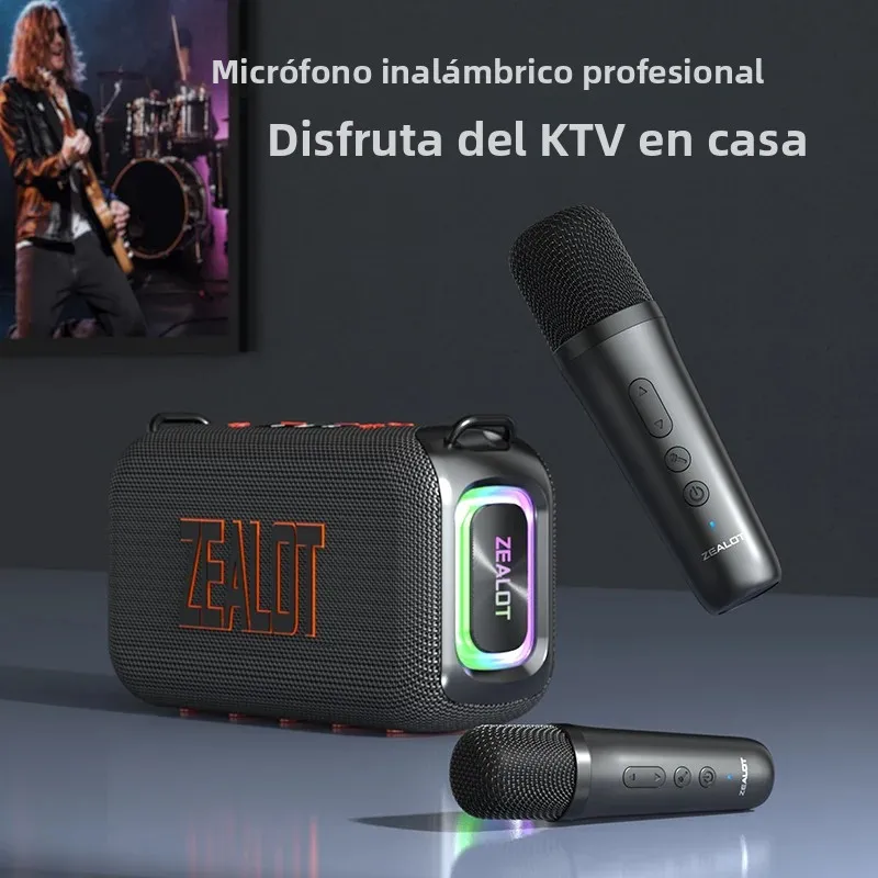 Altavoz Bluetooth portátil ZEALOT S85M - Cañón de graves potente de 50 W Micrófonos duales Luz RGB Batería de 8000 mAh Más de 14 horas de reproducción - imagen 4