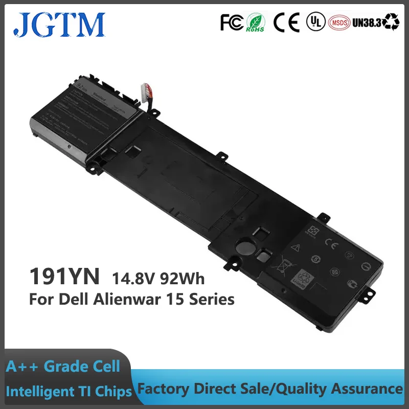 Batería de repuesto para ordenador portátil JGTM, 14,8 V, 92Wh, 6215mAh, 191YN, para Dell Alienwar 15 R1 R2 ALW15ED ALW15CD ALW15ER Series