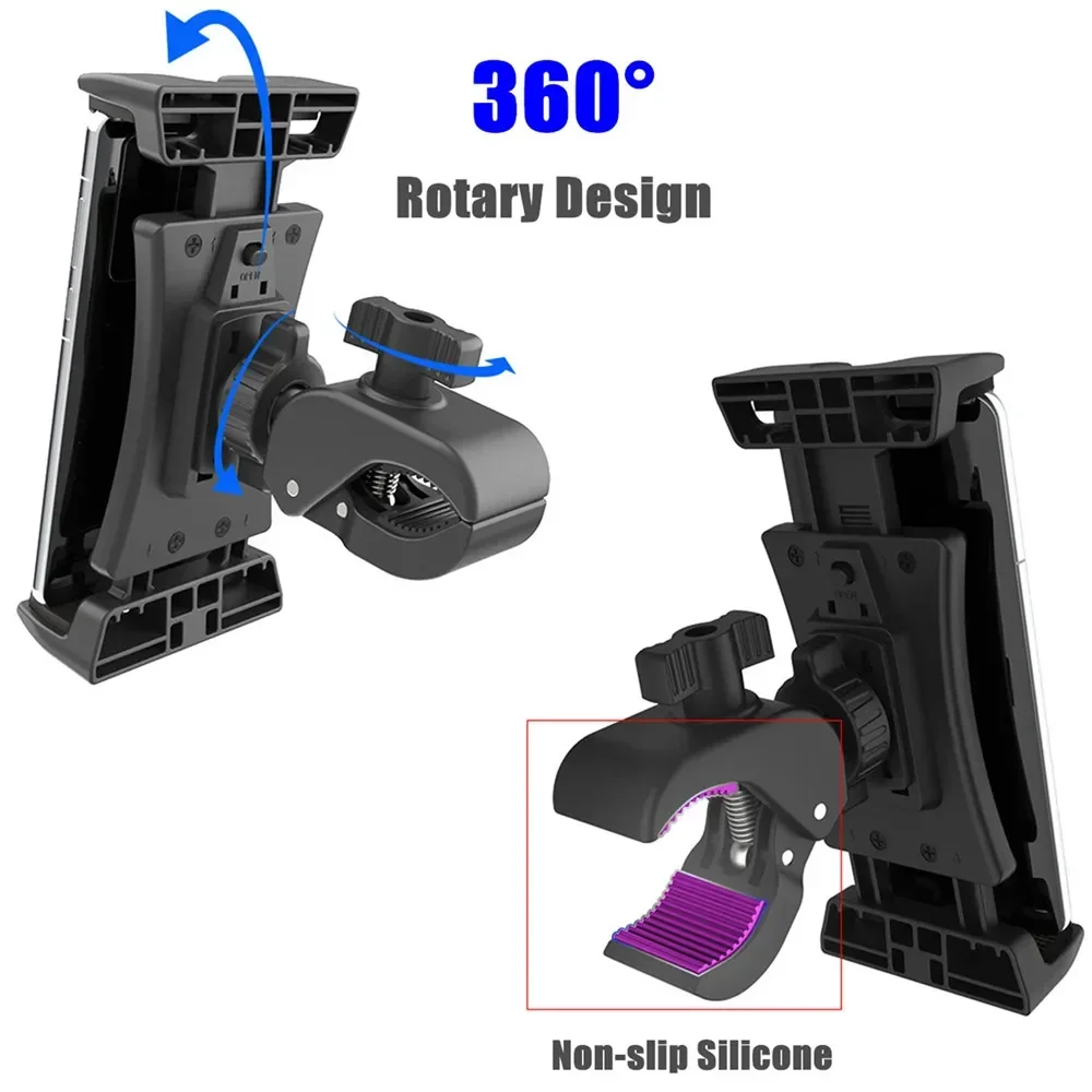 Soporte para tableta de bicicleta para IPad Air Pro Galaxy Tabs, soporte para teléfono para bicicleta, soporte para manillar para ejercicio en interiores, cinta de correr para bicicleta - imagen 5