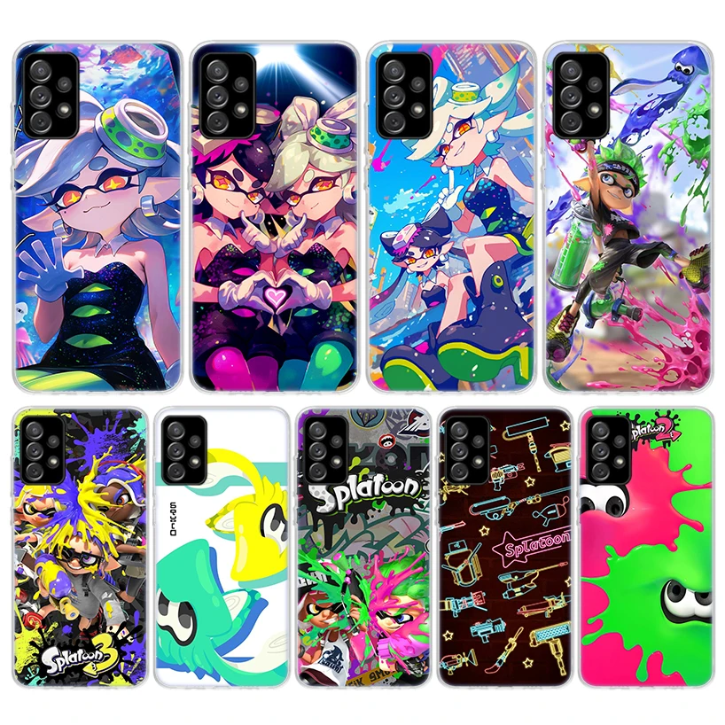 Juego S-Splatoons funda de teléfono de silicona para Samsung Galaxy A52 A51 A50S A42 A32 A22 A12 A02S A30S A20S A10S A41 A31 A21S A40 A30 A70