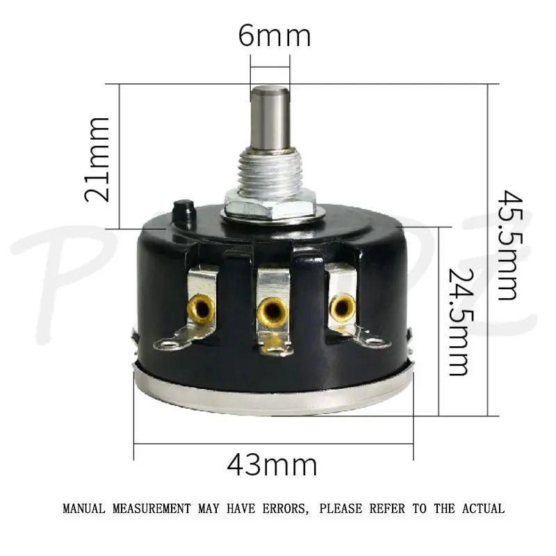 2 uds WX112 WX050 5W potenciómetro enrollado de alambre de un solo círculo 100R 220R 1K 2K2 4K7 10K 22K 33K 47K 100 220 2,2K 4,7KΩ Ohm WX112-050 - imagen 5
