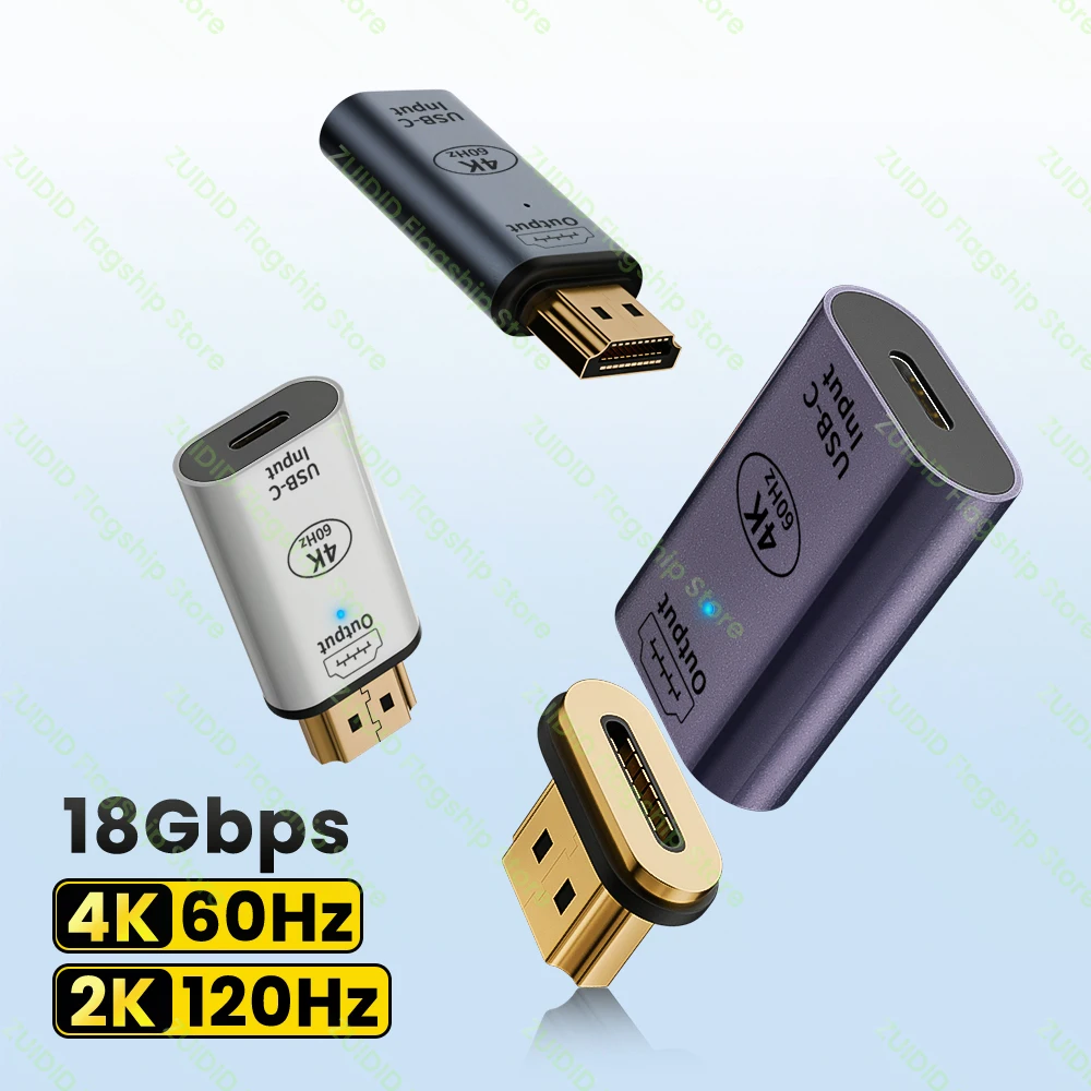 Cable adaptador magnético USB tipo C a HDMI 2,0, convertidor UHD de 4K60Hz hembra a macho para MacBook Pro, iPad Pro, Samsung TV