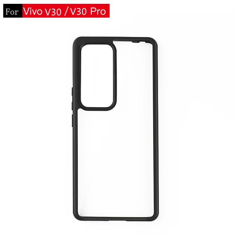 Funda para Vivo V30 Pro, carcasa a prueba de golpes, parachoques trasero, marco negro transparente - imagen 4