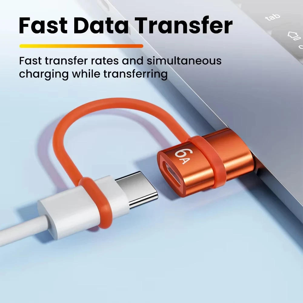 NNBILI-Adaptador USB 3,0 a tipo C, Conector de carga rápida hembra a USB macho, 6A, para ordenador portátil, Xiaomi, Samsung, Otg - imagen 3