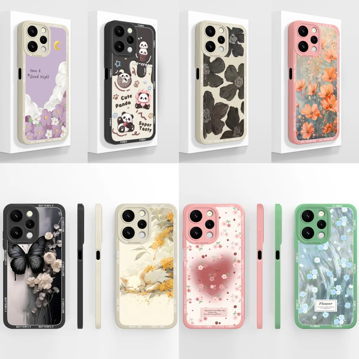 Para Redmi Note 12 Pro Plus Funda de teléfono con estampado Floral contraportada para Redmi Note12 4G 5G Funda de silicona líquida suave de alta calidad