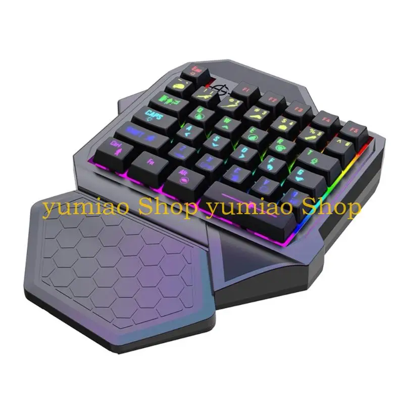 Teclado para videojuegos 587B, cable sola mano, teclado 35 teclas con sola mano para ordenador portátil, PC, para - imagen 2