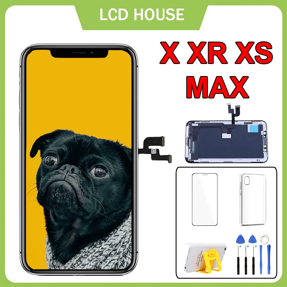 Pantalla LCD para iPhone X XR XS Max 11 12 Pro, Kit de reemplazo de pantalla, digitalizador táctil, montaje de pantalla OLED, tono verdadero con herramientas - imagen 2