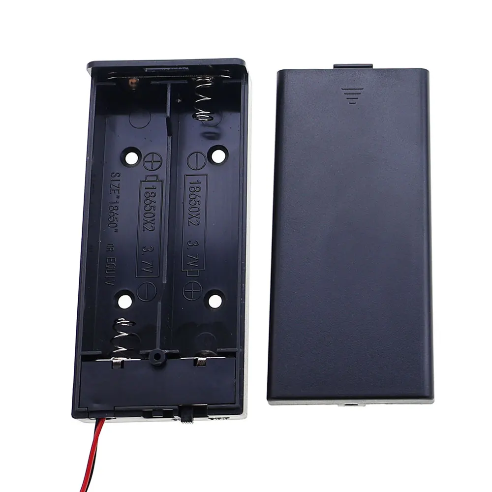 Caja porta baterías 18650, caja de almacenamiento de batería con 2 ranuras, con interruptor y cubierta y cable Terminal DuPont PH2.0 XH2.54 DC5.5X2.1 USB2.0 - imagen 5