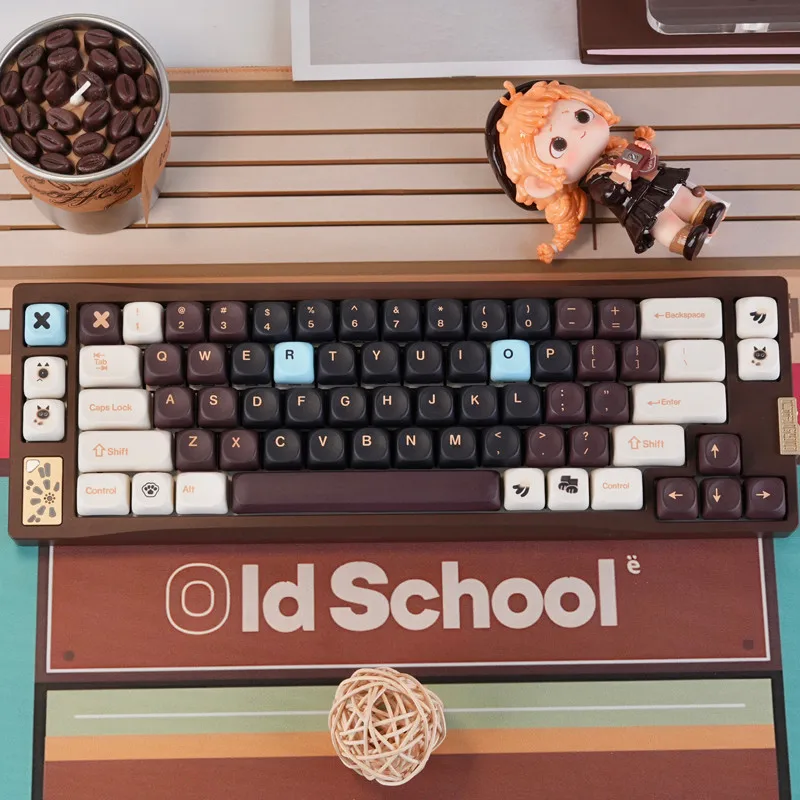 Teclas de azúcar marrón perfil MOA DYE-SUB lindos teclas Material PBT 120 teclas para teclado mecánico MX 60/68/75/84/99/108 - imagen 5