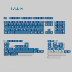 1 Juego de teclas KKB SOJU PBT 5 teclas subcama de tinte lateral perfil de cereza teclas azules coreanas para Alice doble B Split 7U barra espaciadora