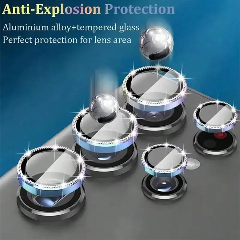 Cubierta de anillo Protector de lente de cámara de diamante para Samsung Galaxy S25 Ultra 5G S24 Plus S23 S25 FE S22 película protectora de vidrio templado - imagen 5