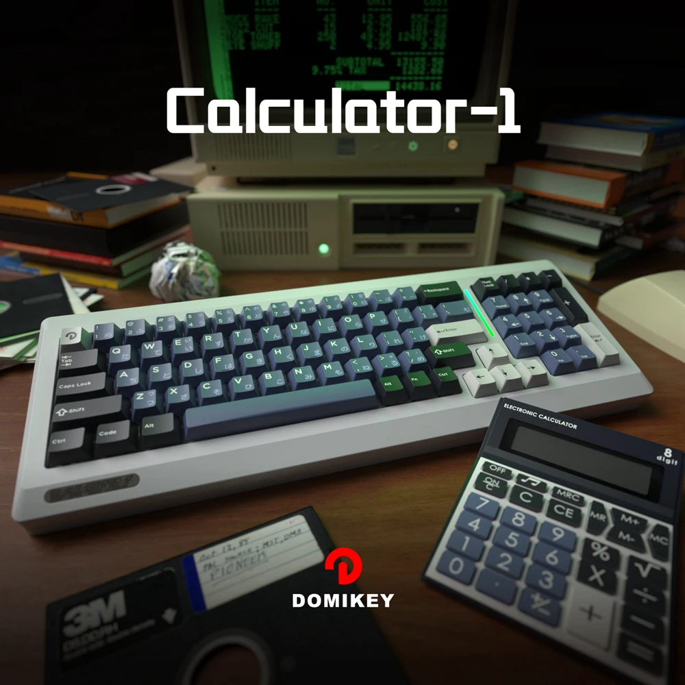Domikey-calculadora de perfil de cereza abs, tapa de tecla doble para teclado mx poker 87 104 xd64 xd68 BM60 BM65 BM68 BM80 - imagen 2