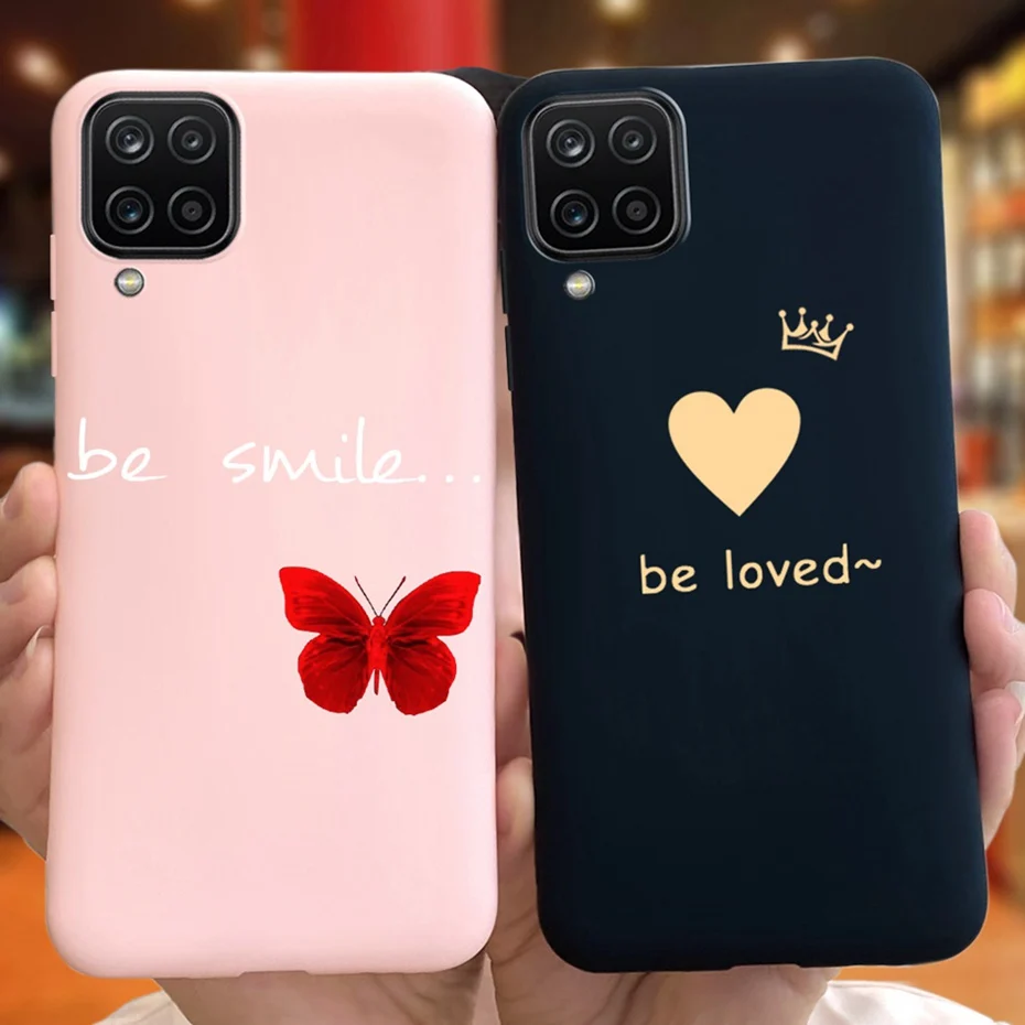 Para Samsung Galaxy A12 M12 Cool Fashion funda de teléfono pintada para Samsung A12 M12 A125F A127F Color caramelo fundas de silicona suave TPU - imagen 3