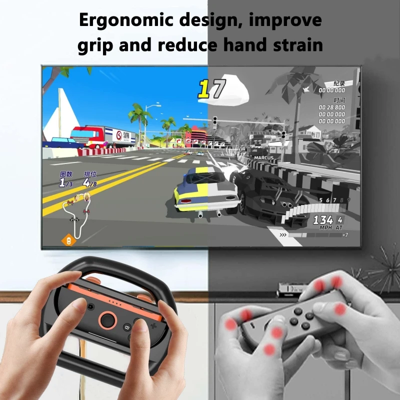 Mango de volante para Switch 2, controlador JoyCon, empuñadura para Gamepads NS2, accesorios para juegos de carreras de coches Kart, 2 uds. - imagen 5
