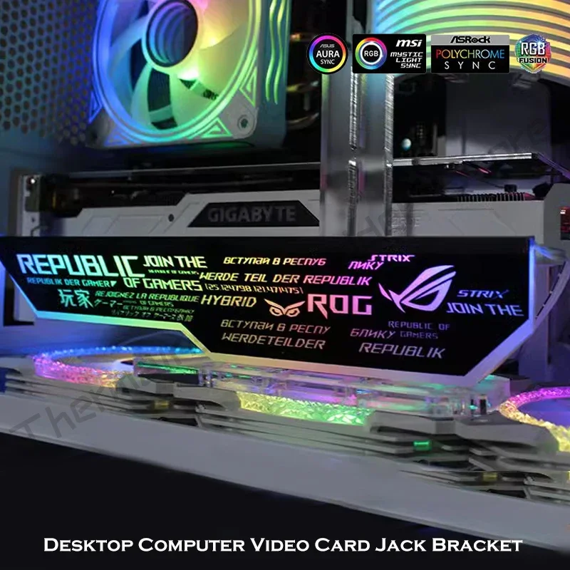 Soporte GPU 3090 4090 soporte para tarjeta gráfica instalación Vertical para ASUS MSI AORUS multimarcas Faith 5V ARGB SYNC negro/blanco - imagen 5