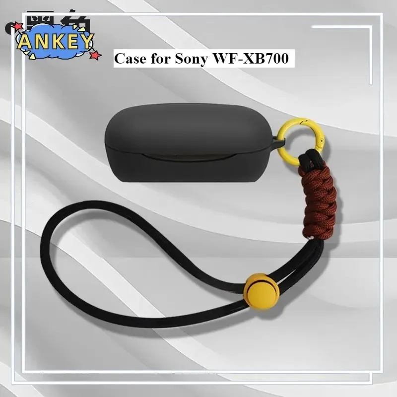 Para Sony WF-XB700 funda protectora de silicona suave portátil resistente a los arañazos carcasa con mosquetón cordón - imagen 2