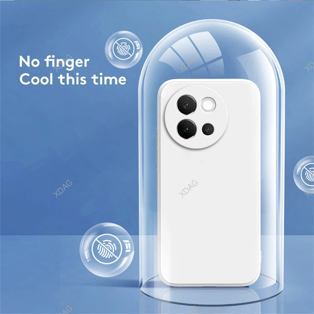 Funda de teléfono de Color puro para VIVO V40 Lite 5G 6,78 "Protección de cámara de silicona líquida suave a prueba de golpes accesorios de cubierta trasera Simple - imagen 3