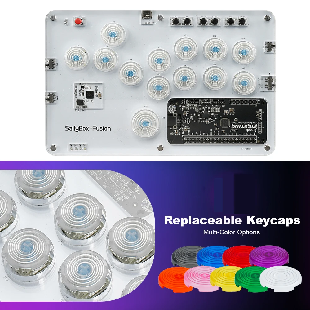 Cubierta de controlador HitBox de 20,2mm y 25,3mm, tapas de botón de Joystick Arcade para interruptores Cherry RGB/TTC/Kailh Cross para teclado de calle - imagen 3