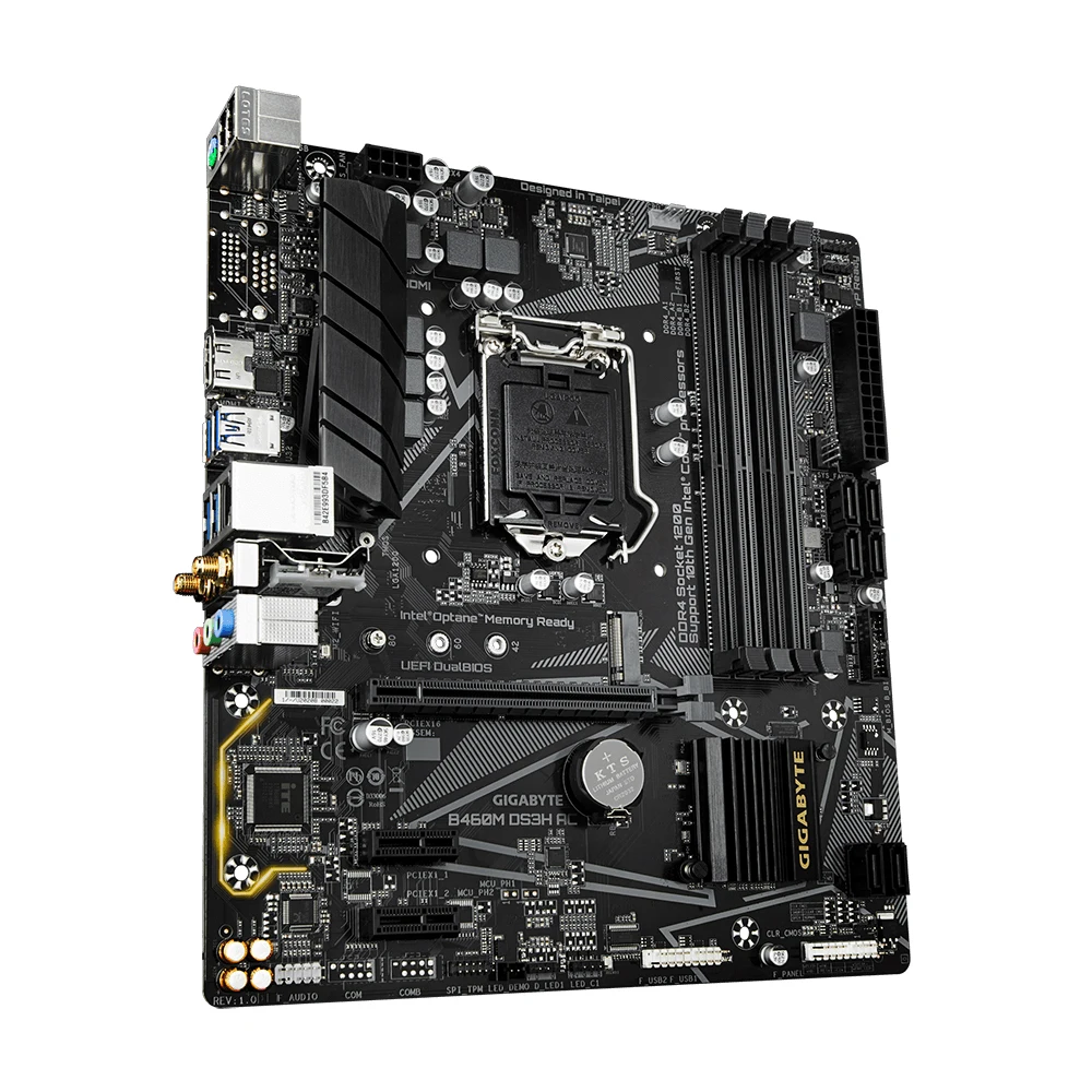 La placa base AC Gigabyte B460M DS3H 100% probada admite CPU LGA 1200 i9-10900K i7-10700K, Intel B460 DDR4 2666 MHz, Micro ATX. - imagen 3