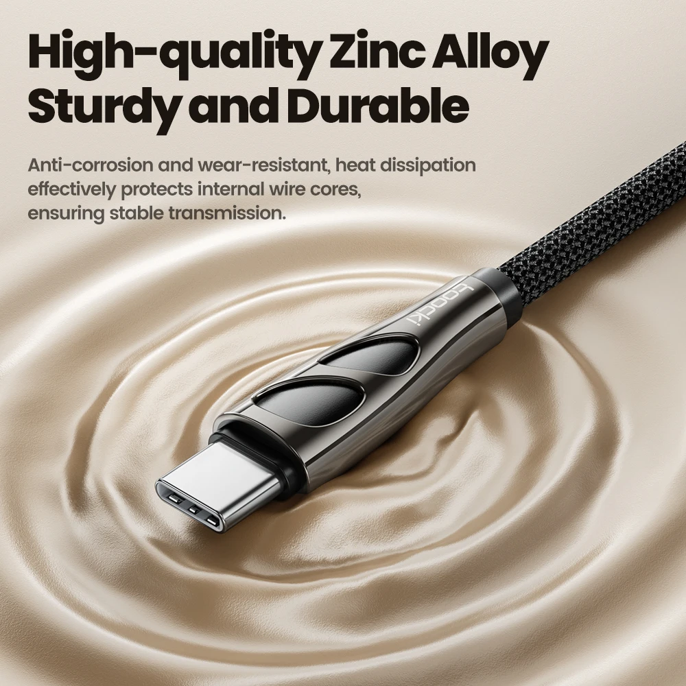 Toocki-Cable USB C a tipo C de alta potencia, 240W, para ordenador portátil, iPhone 15, PD3.1, codo de carga rápida, Cable Dual C, Cable de datos de Control de temperatura - imagen 3