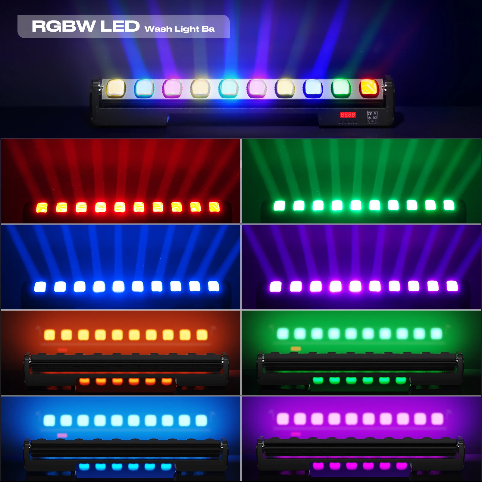 U'King 2 uds 250W RGBW luz de pared 10X25W LED giratorio punto haz cabeza móvil luces de escenario para fiesta KTV Club Bar boda DJ - imagen 3
