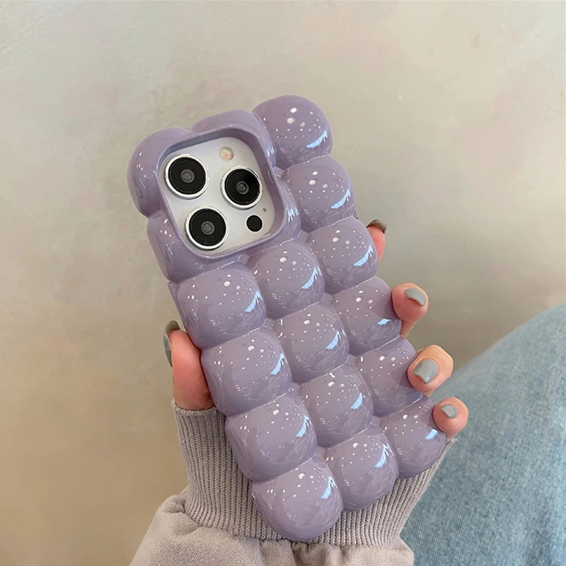 Funda de teléfono 3D con diseño de bloque de Chocolate y pan bonito y elegante para iPhone 17 14 13 12 15 16 Pro Max 11 Fundas protectoras brillantes - imagen 4