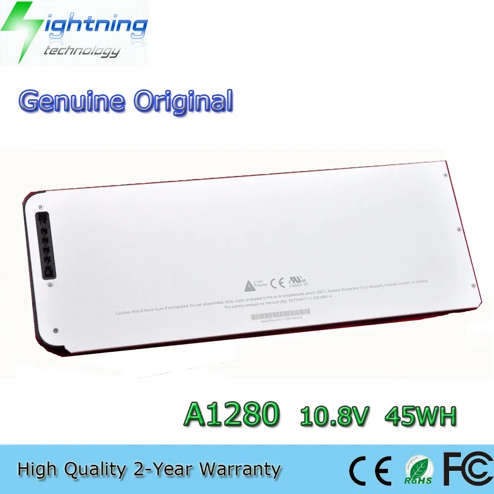 Batería de ordenador portátil Original y genuino A1280 10,8 V 45Wh para Apple MacBook 13,3 13 "A1278 2008 MB771LL/A MB466J/A MB467