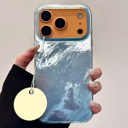 Funda de teléfono con estampado de mezcla azul estilo INS para iPhone 17 fundas iPhone 16 Pro Max 15 14 13 12 11 XS X XR 7 8 Plus 16E 17 Air Cover