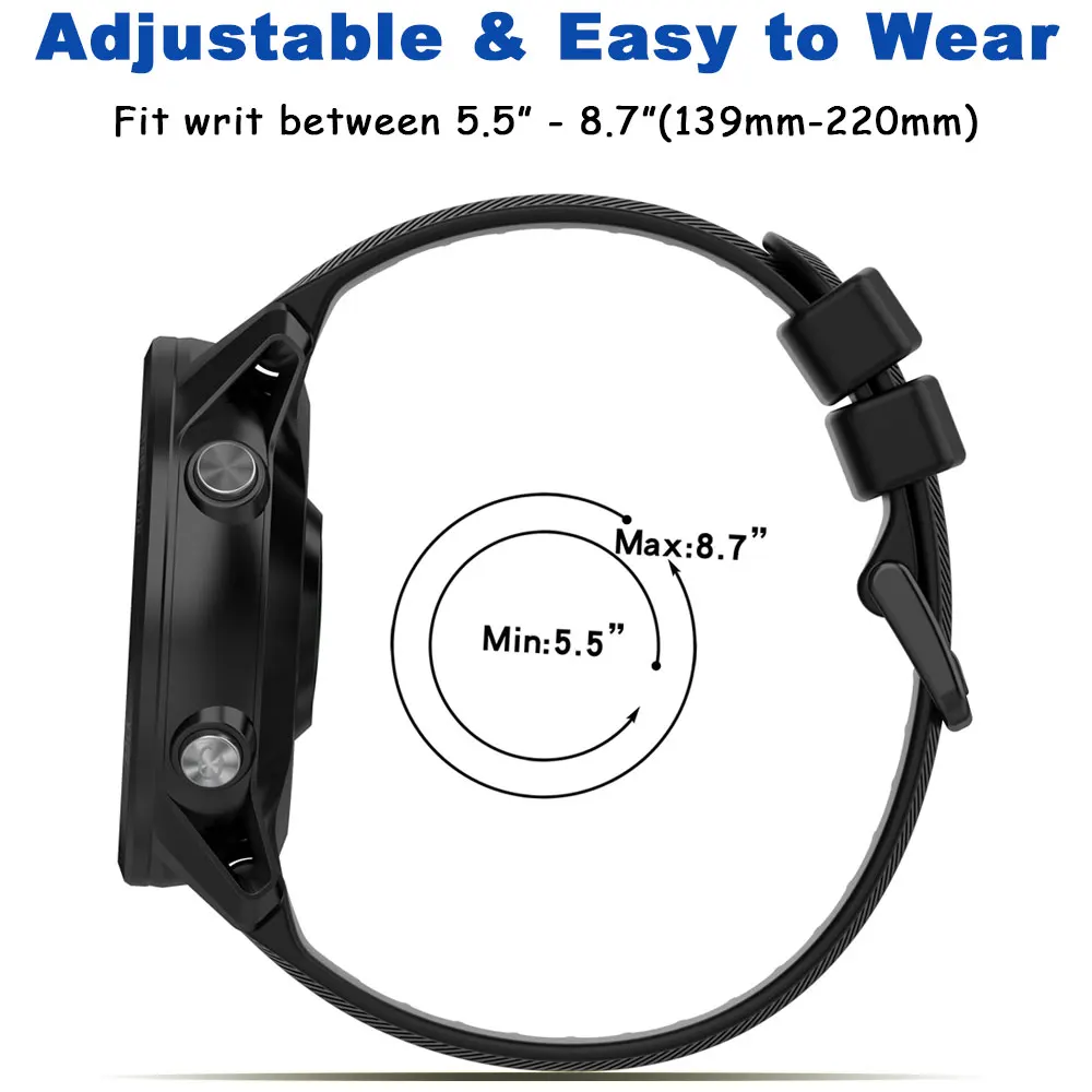 Correa deportiva de silicona para reloj Garmin Forerunner 965 955 Solar 945 935 745, pulsera de repuesto de 22mm - imagen 4