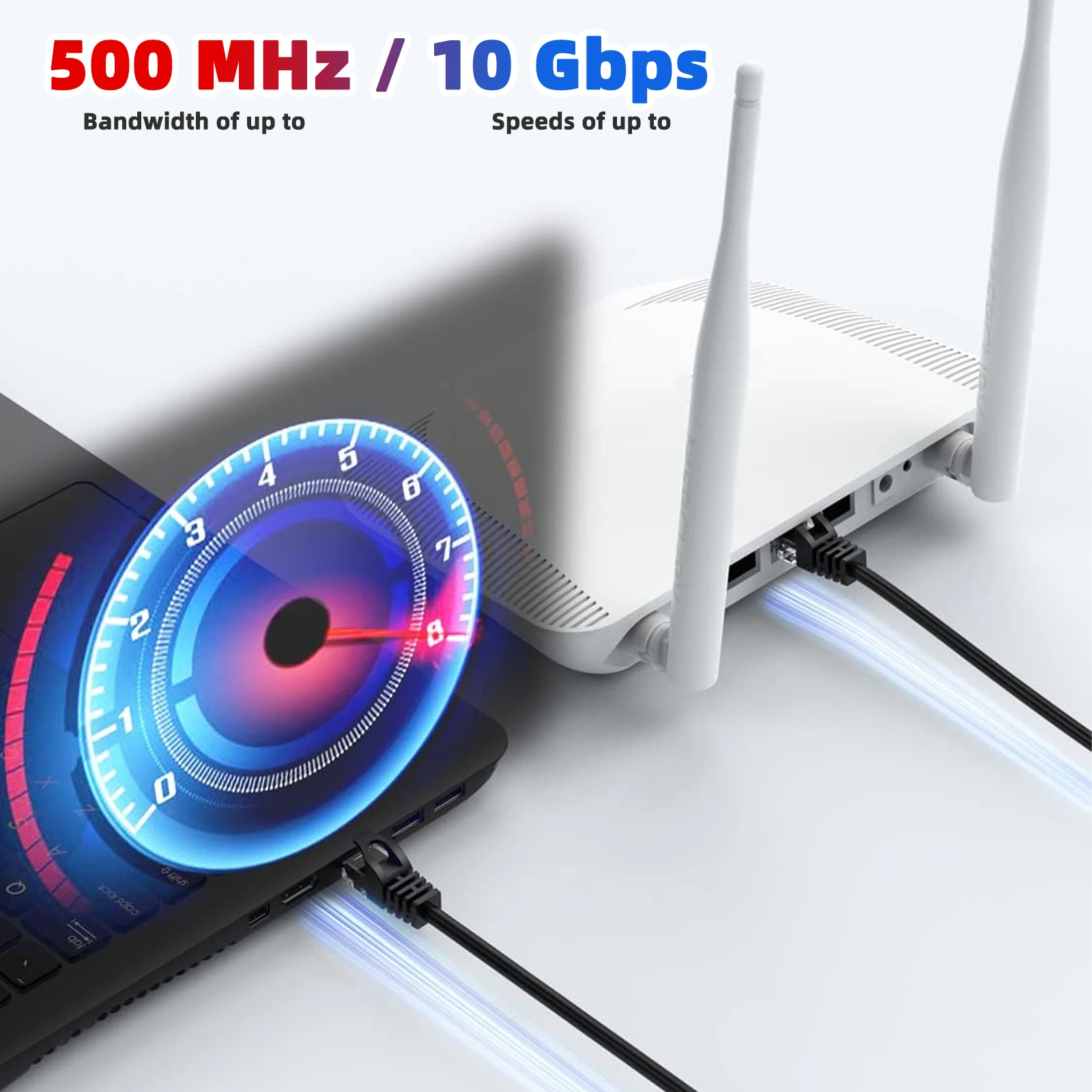 Cable Ethernet HENGSUR Cat6 UTP 26AWG Cable de red de alta velocidad 500MHz 10Gbps para enrutador de PC para juegos IPTV centro de datos sala de servidor - imagen 4